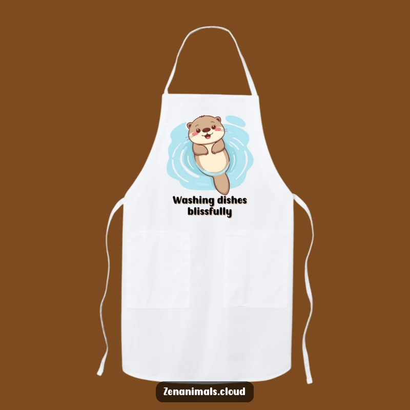 Funny Happy Otter Apron: Serene Kitchen Wear, Ideal Funny Gift