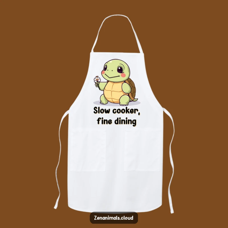 Funny Wise Turtle Apron: Protect Your Clothes with a Tiny Flower, Funny Gift!