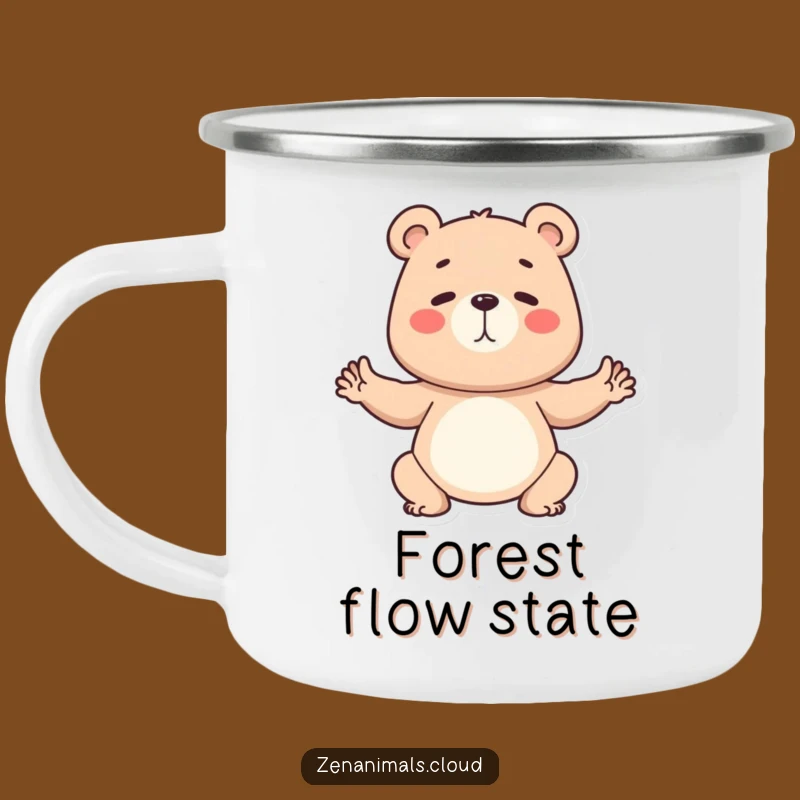 Funny Bear Yoga Camping Mug: Determined Yogi Pose, Outdoor Humorous Gift