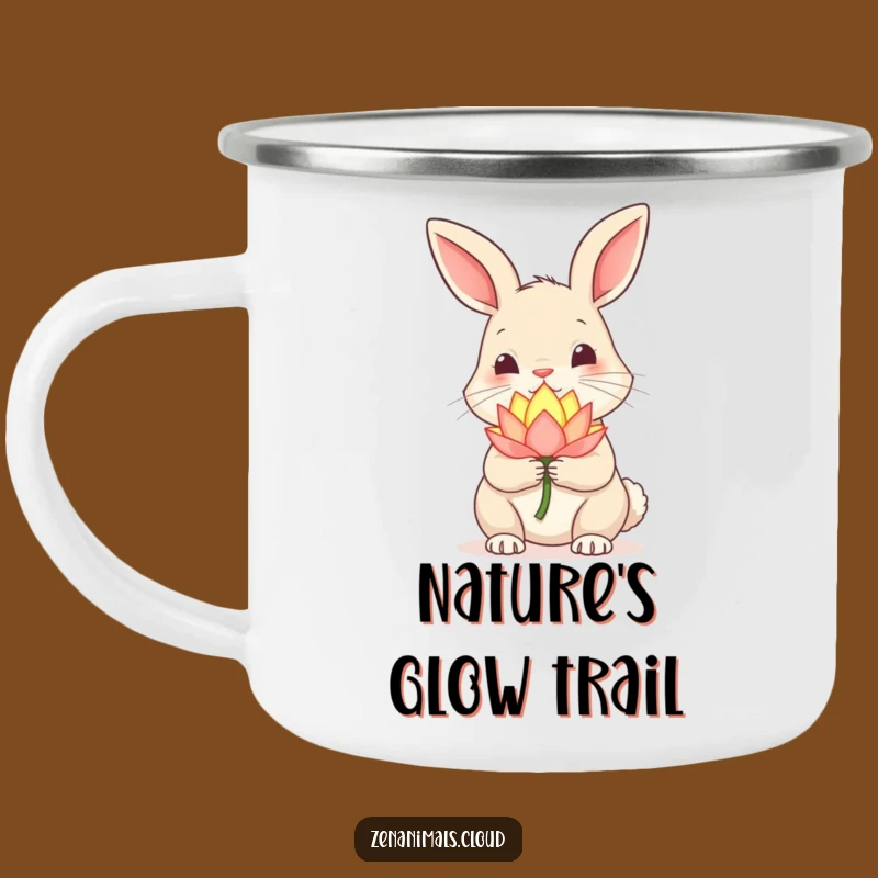 Funny Curious Rabbit Camping Mug: Magical Outdoor Adventures
