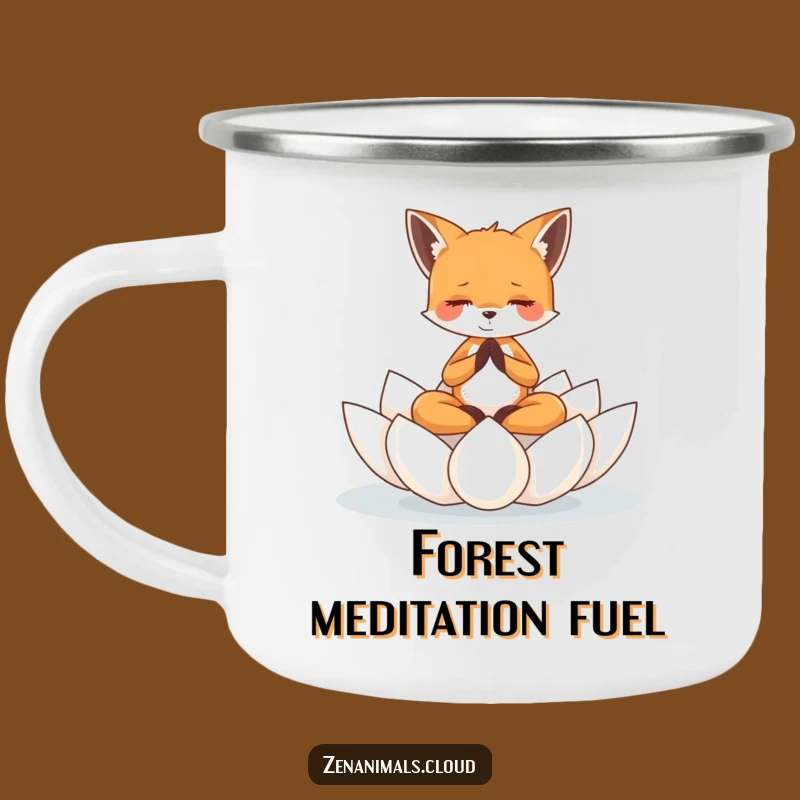 Funny Tiny Fox Meditation Lotus Camping Mug - Zen Outdoors