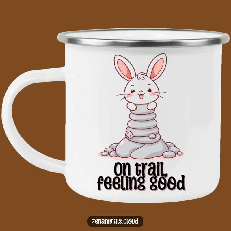 Funny Bunny Balance Camping Mug - Cheerful Outdoor Drinkware