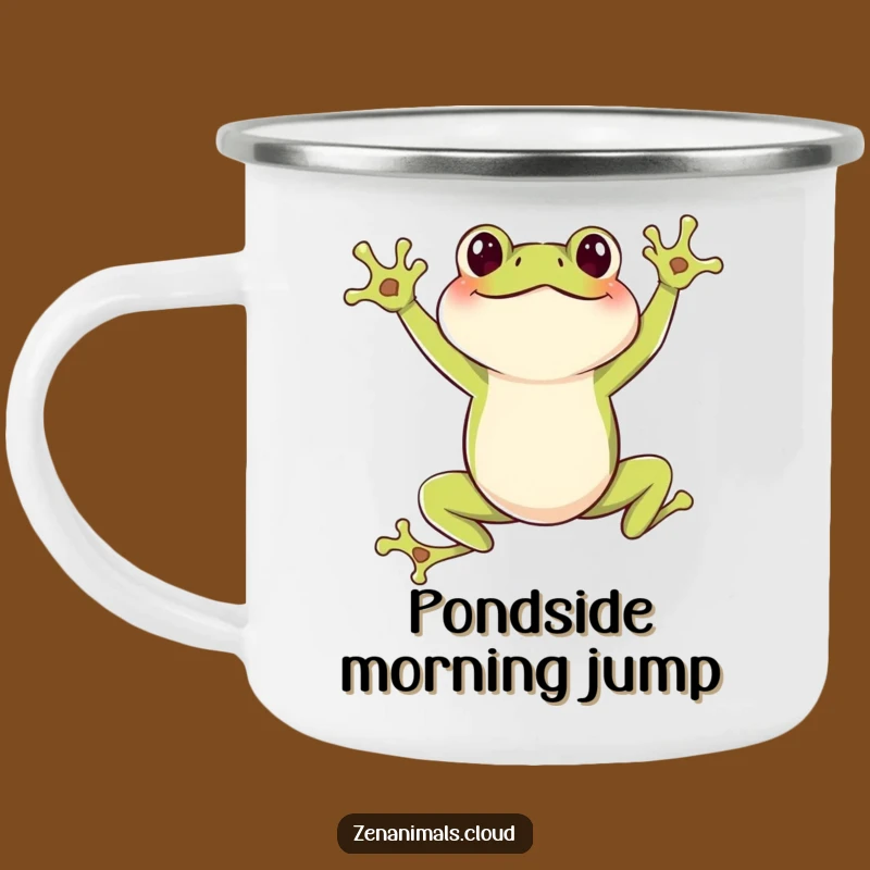 Funny Frog Leaping Camping Mug: Adventure Fuelled by Hoppy Humor