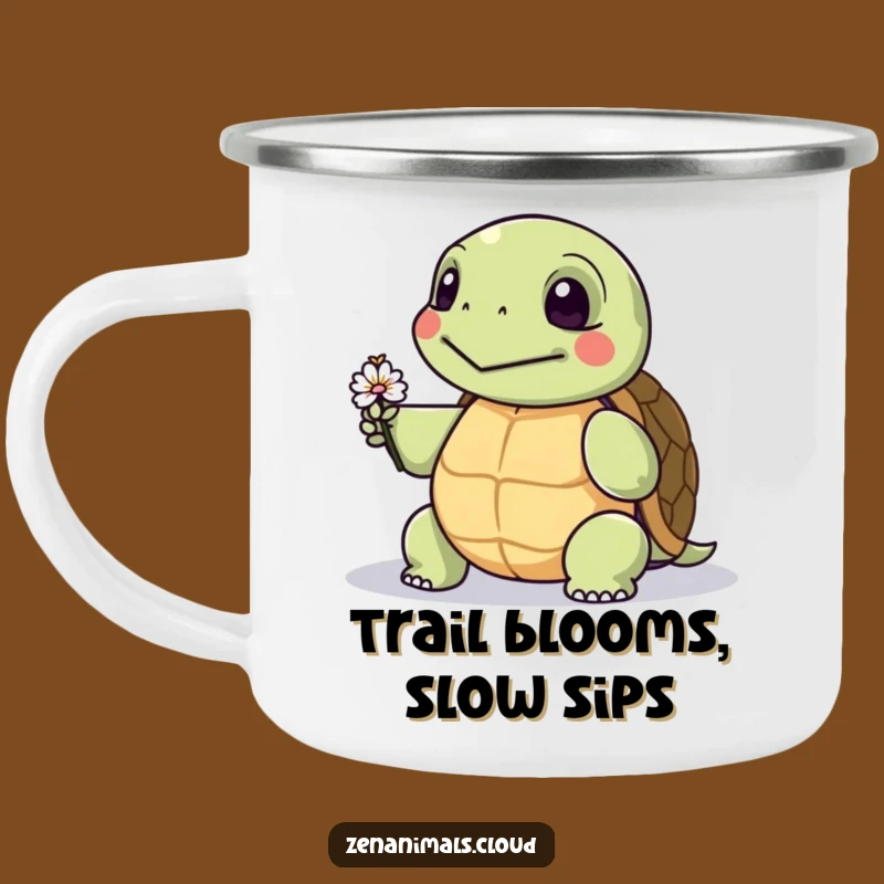Funny Wise Turtle Camping Mug: Outdoor Adventures with a Tiny Flower, Funny Gift!