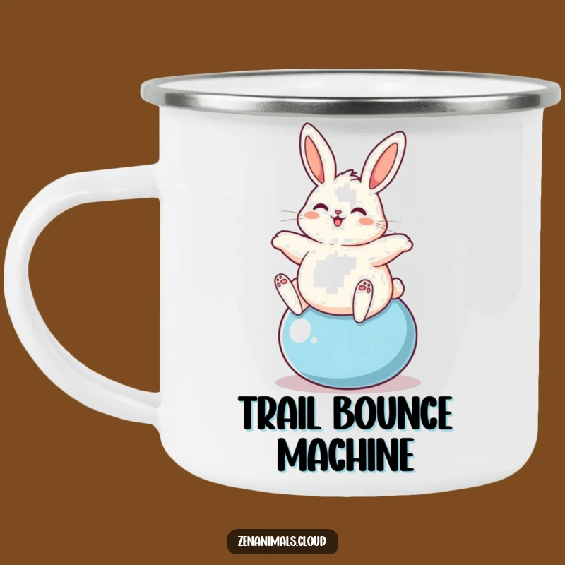 Funny Plump Bunny Yoga Ball Camping Mug - Energetic Outdoor Fun