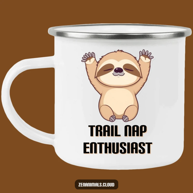 Funny Sloth Camping Mug: Durable Stretching Sloth Enamel Cup, Outdoor Funny Gift