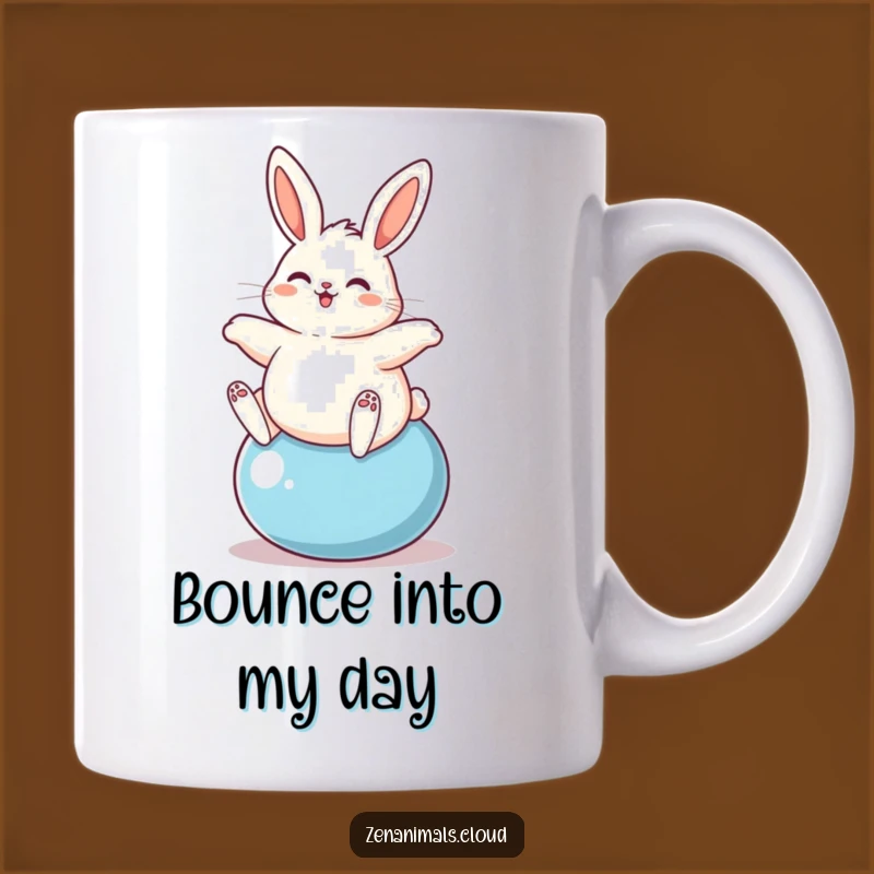 Funny Plump Bunny Yoga Ball Mug - Energetic & Humorous Gift