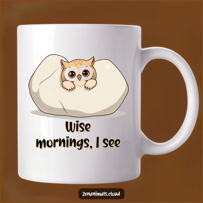 Funny Curious Owl Mug: Peeking & Stone Secret, Perfect Wise Gift