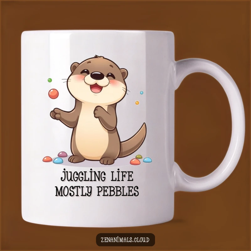 Funny Otter Mug: Playful Juggling Otter for a Cheerful Coffee Experience Gift