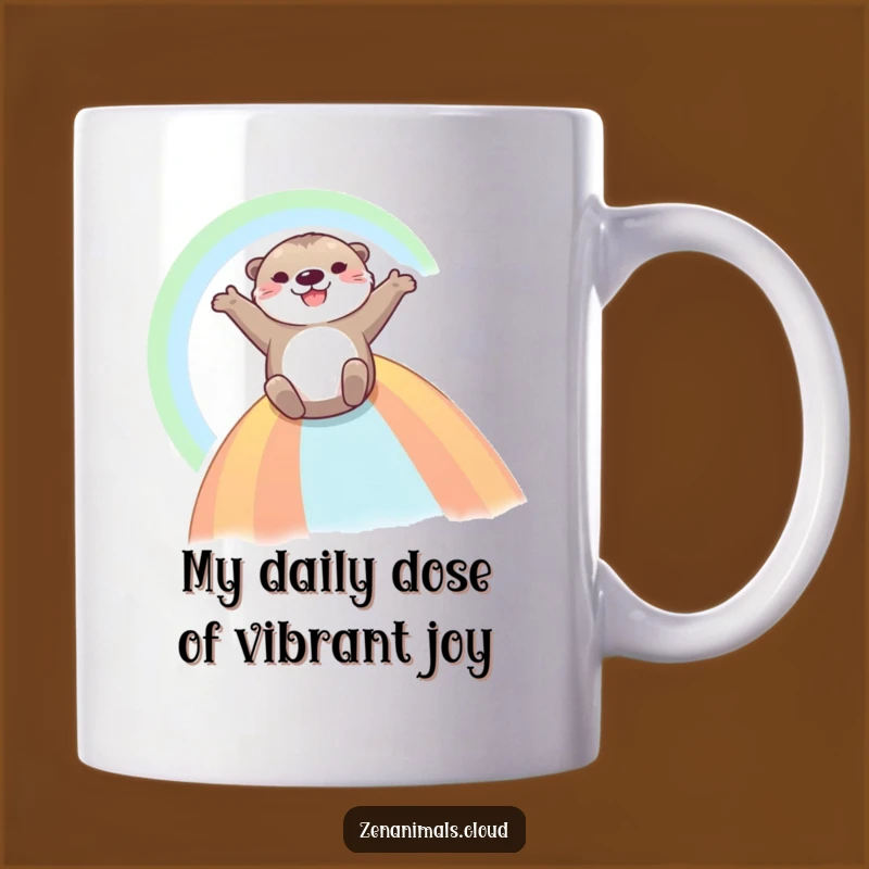 Funny Otter Rainbow Ride Mug - Joyful Animal Gift for Otter Lovers