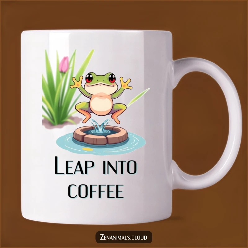 Funny Frog Meditation Mug, Serene Splash Design, Perfect Humorous Gift For Zen Lovers