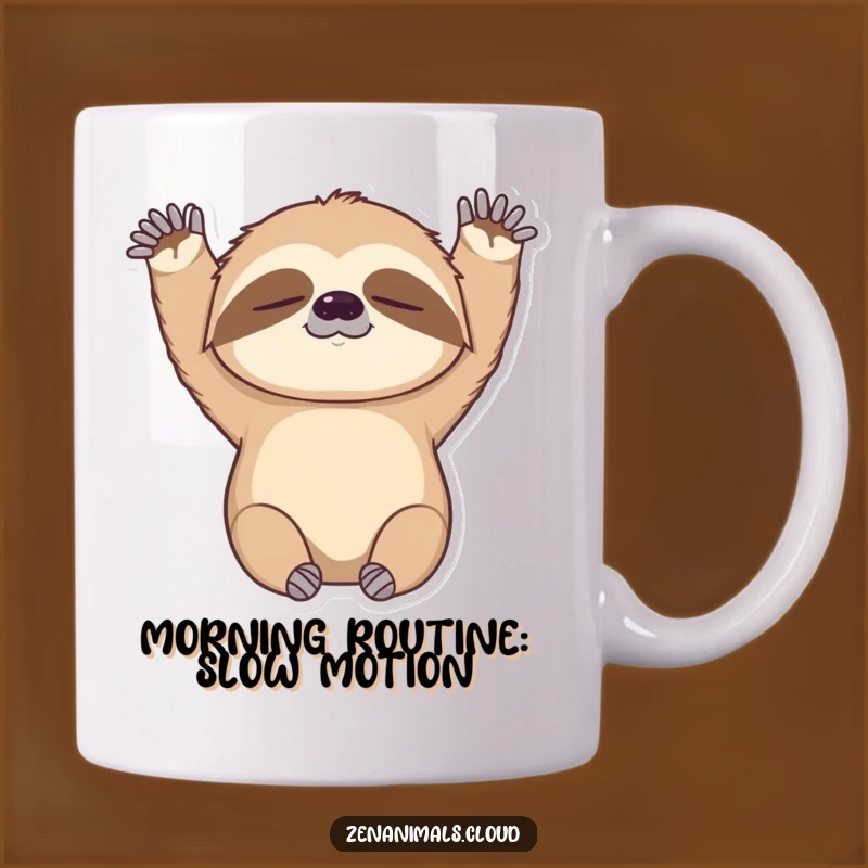 Funny Sleepy Sloth Mug: Adorable Stretching Sloth for Your Morning Coffee Gift