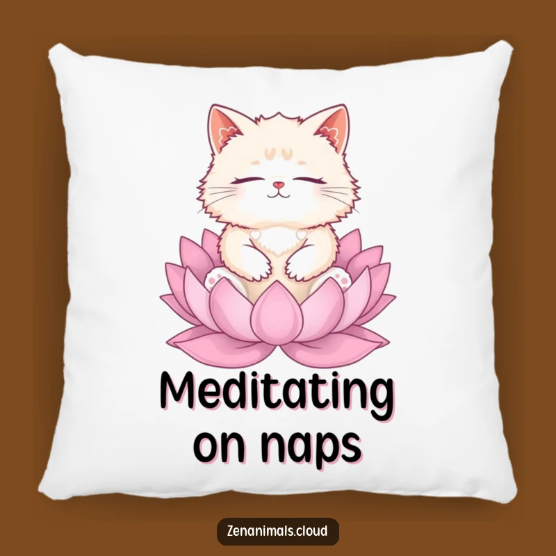 Funny Cat Meditation Pillow: Cozy Zen Kitty Cushion, Relaxing Gift