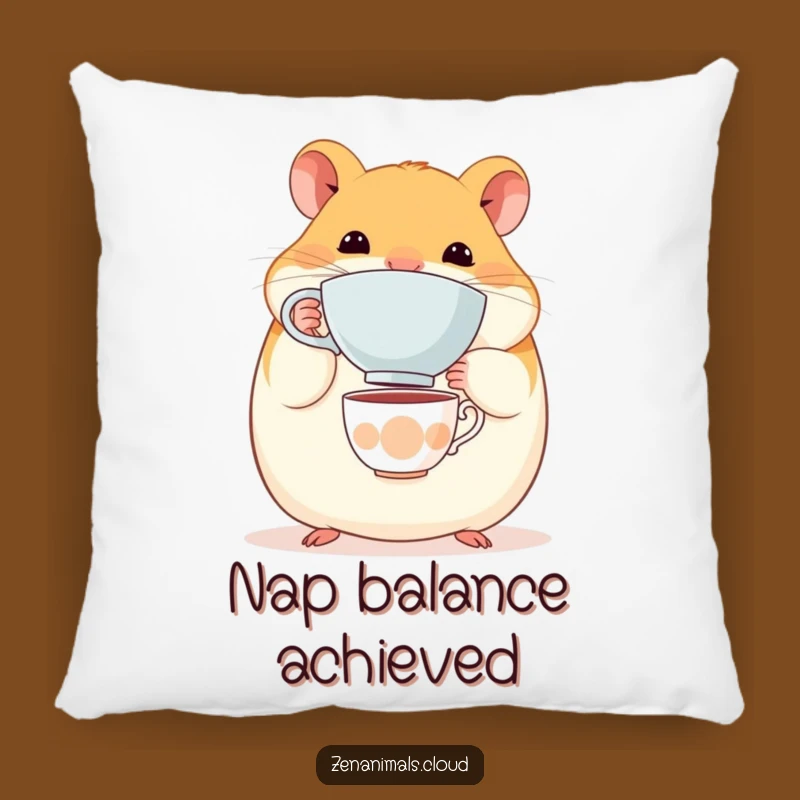 Funny Hamster Teacup Pillow: Soft & Cute Balance Cushion, Cozy Whimsical Gift