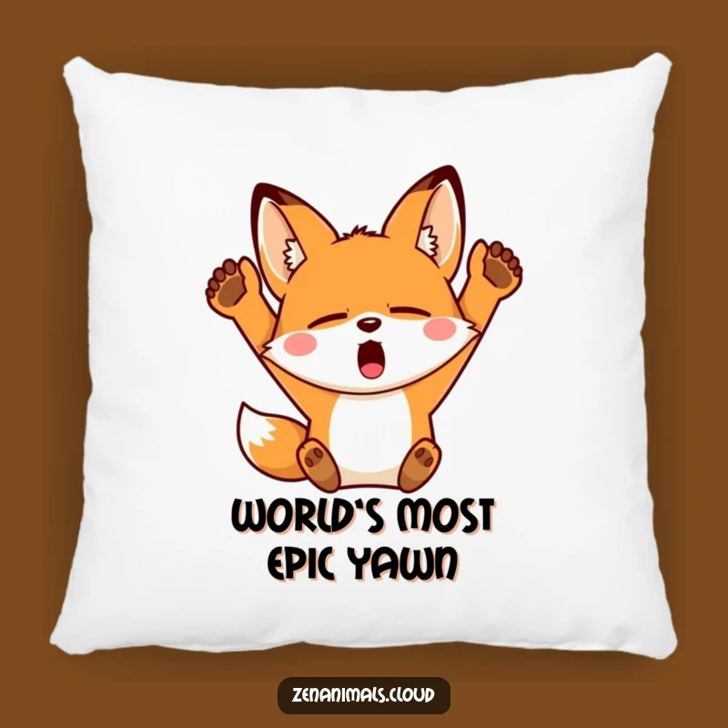 Funny Sleepy Fox Pillow: Soft Yawn Cushion, Cozy Lazy Comfort Gift