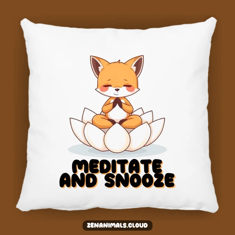 Funny Tiny Fox Meditation Lotus Pillow - Cozy Zen Comfort