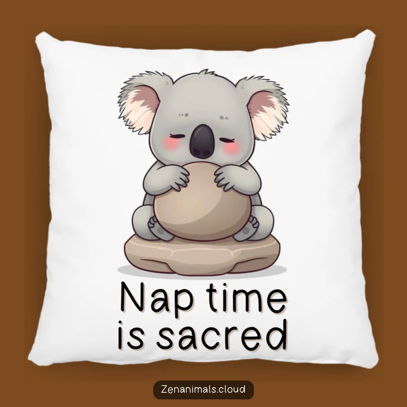 Funny Koala Pillow: Soft Hugging Meditation Stone Cushion, Comfy Gift Idea