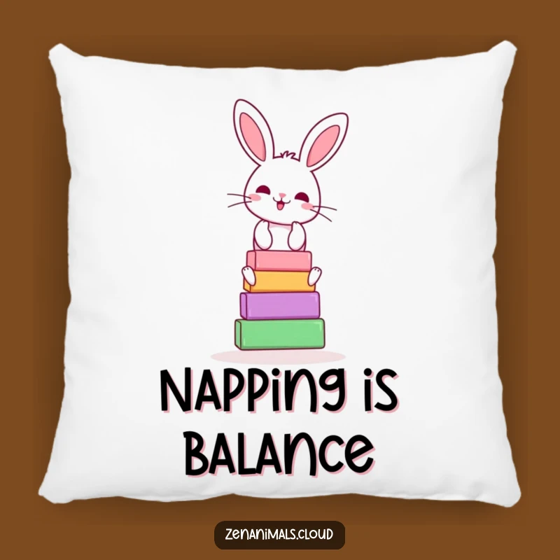 Funny Bunny Yoga Pillow: Cozy Balance Cushion, Adorable Gift