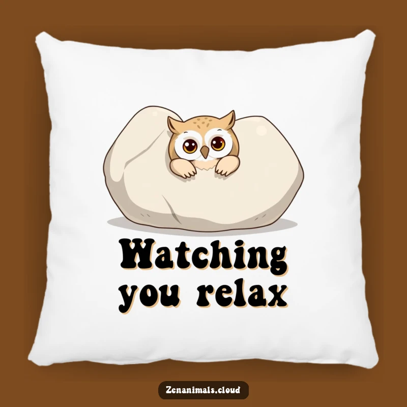 Funny Curious Owl Pillow: Soft Peeking Cushion, Cozy Mystery Gift