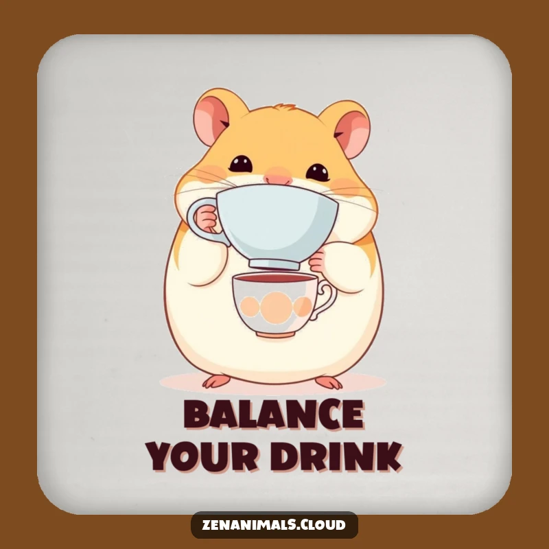 Funny Hamster Teacup Coasters: Protect Surfaces with Balance, Set of Humorous Gifts