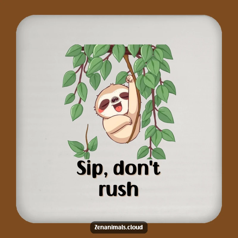 Funny Sloth Vine Coaster - Hilarious Protection for Surfaces