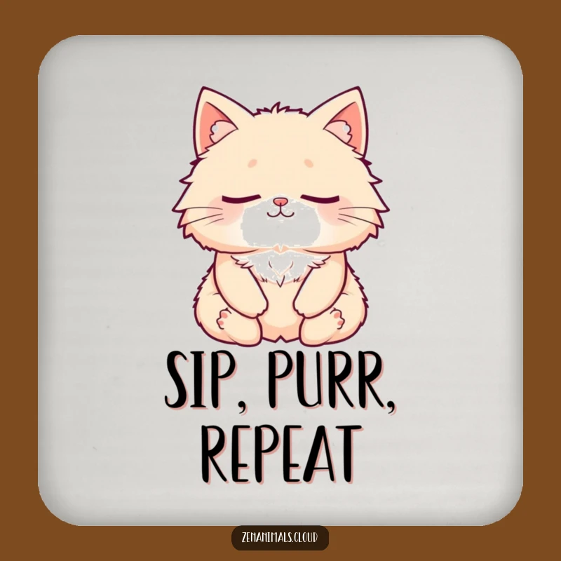 Funny Zen Cat Coasters: Protect Furniture with Meditation & Smile, Set of Humorous Gifts