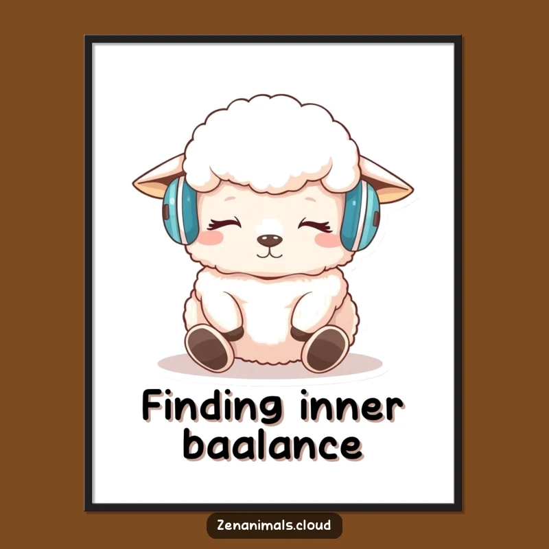 Funny Sheep Meditation Poster: Hilarious Peaceful Art Print