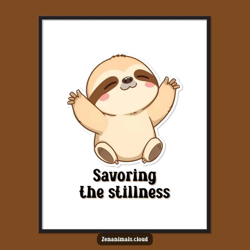 Funny Sloth Stretching Poster: Relaxing Wall Art for a Humorous Vibe, Perfect Funny Gift