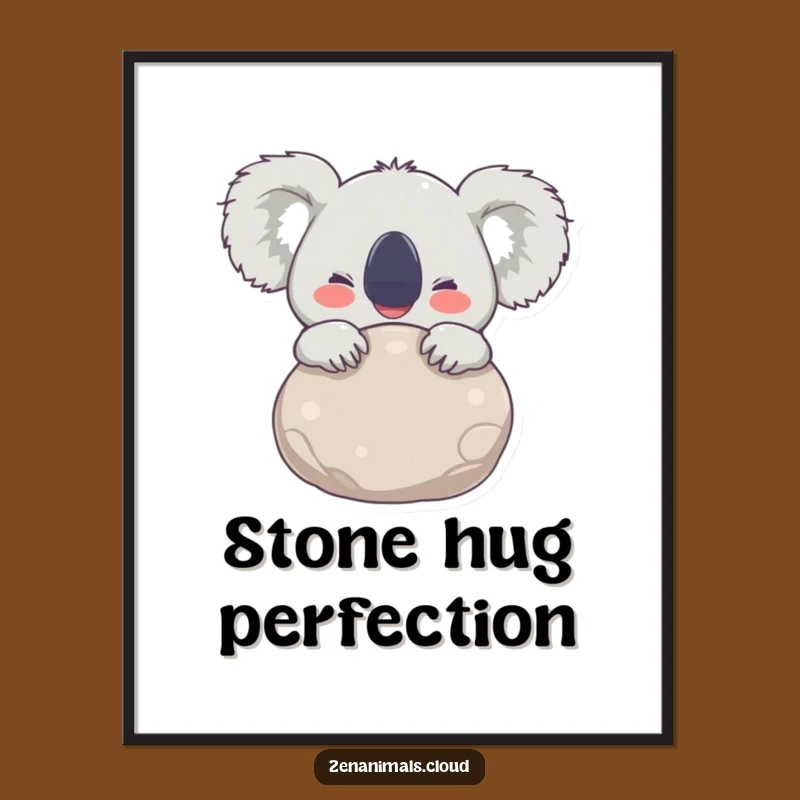 Funny Koala Stone Hug Poster: Joyful Art, A Delightful Funny Gift