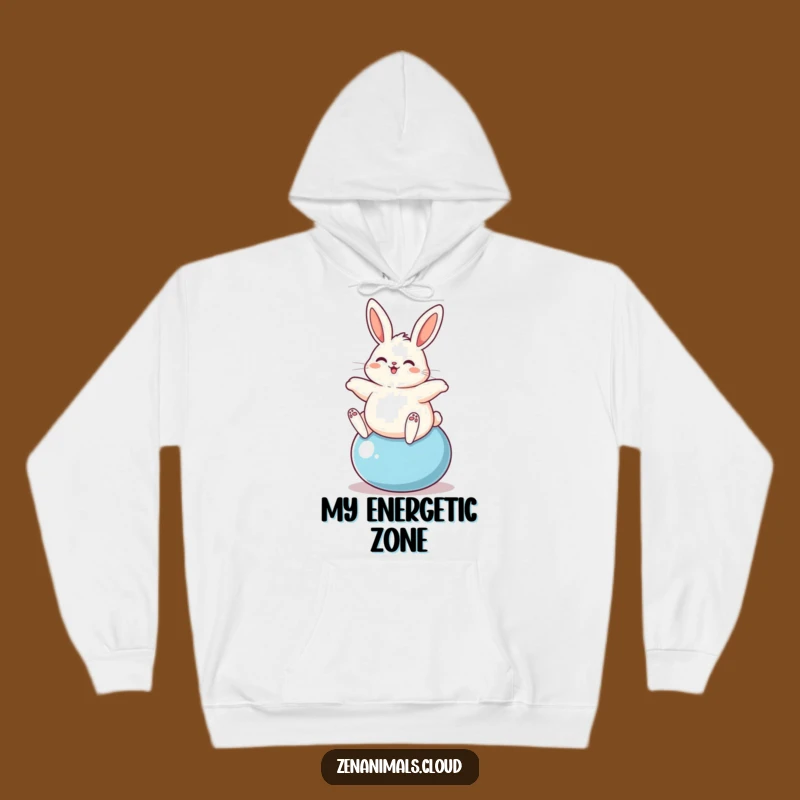 Funny Plump Bunny Yoga Ball Hoodie - Cozy Comfort & Energetic Vibes