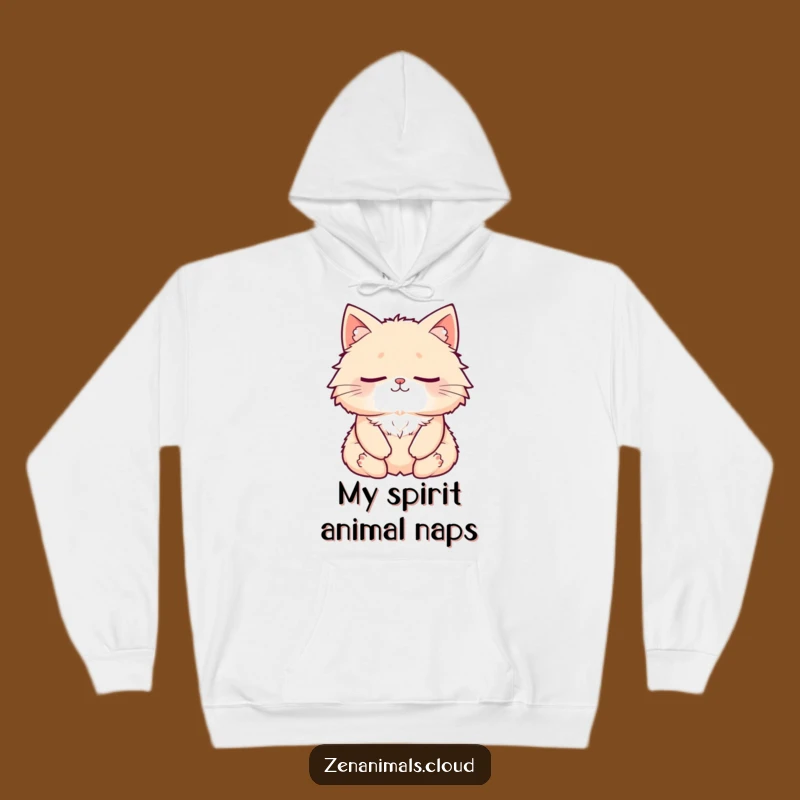 Funny Zen Cat Hoodie: Cozy Meditation & Smile, Warm Yoga Gift for Relaxed Souls