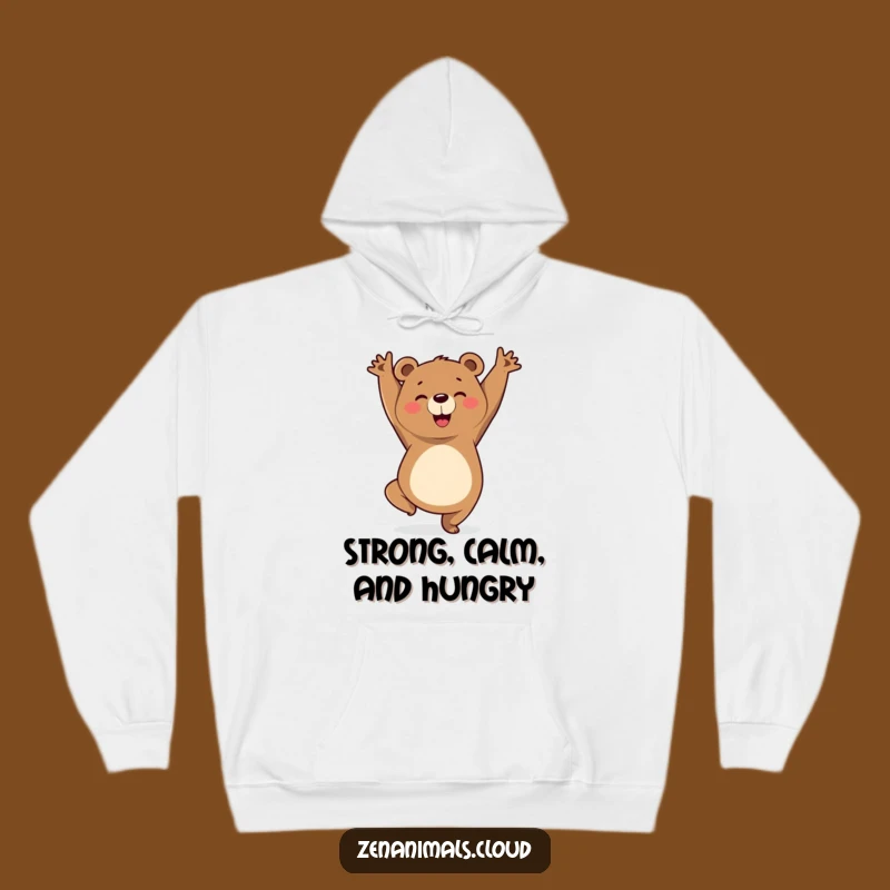 Funny Yoga Bear Hoodie: Cozy Triumphant Yogi Bear Sweatshirt, Ideal Comfort Funny Gift