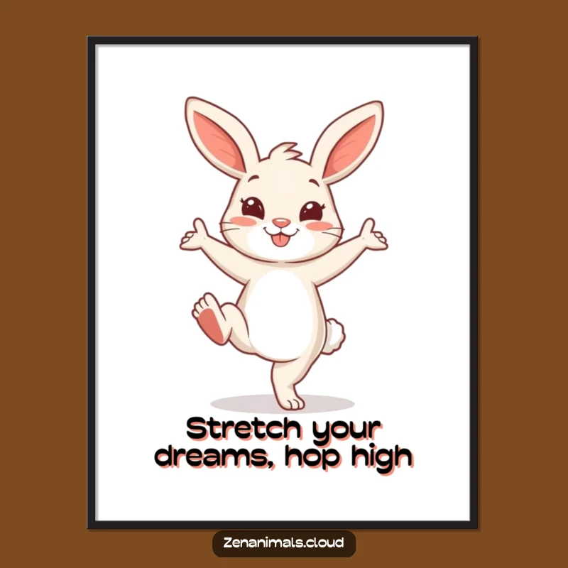 Free Printable Bunny Yoga Wall Art - Playful Pose Downloadable Decor