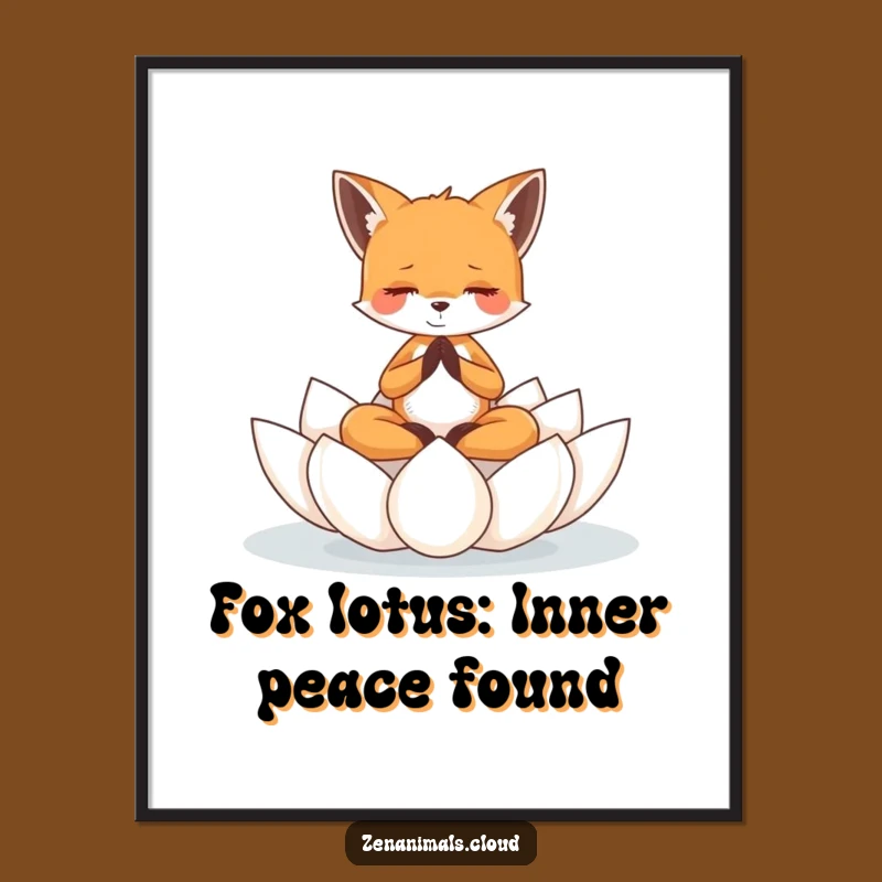 Free Printable Wall Art: Meditating Fox Zen Decor, Funny Downloadable Art