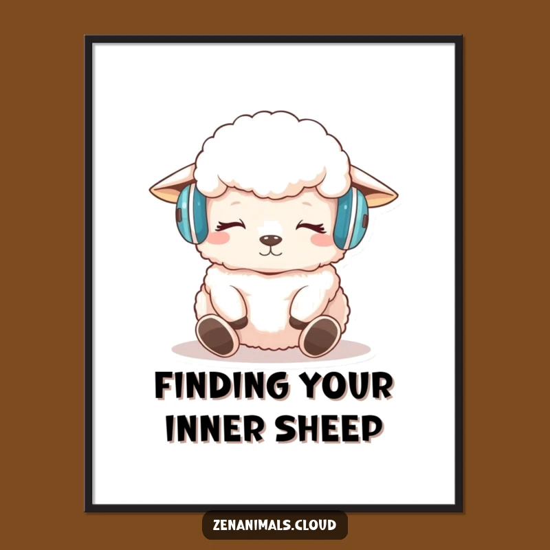 Free Printable Wall Art: Meditating Sheep's Zen - Funny Animal Downloadable