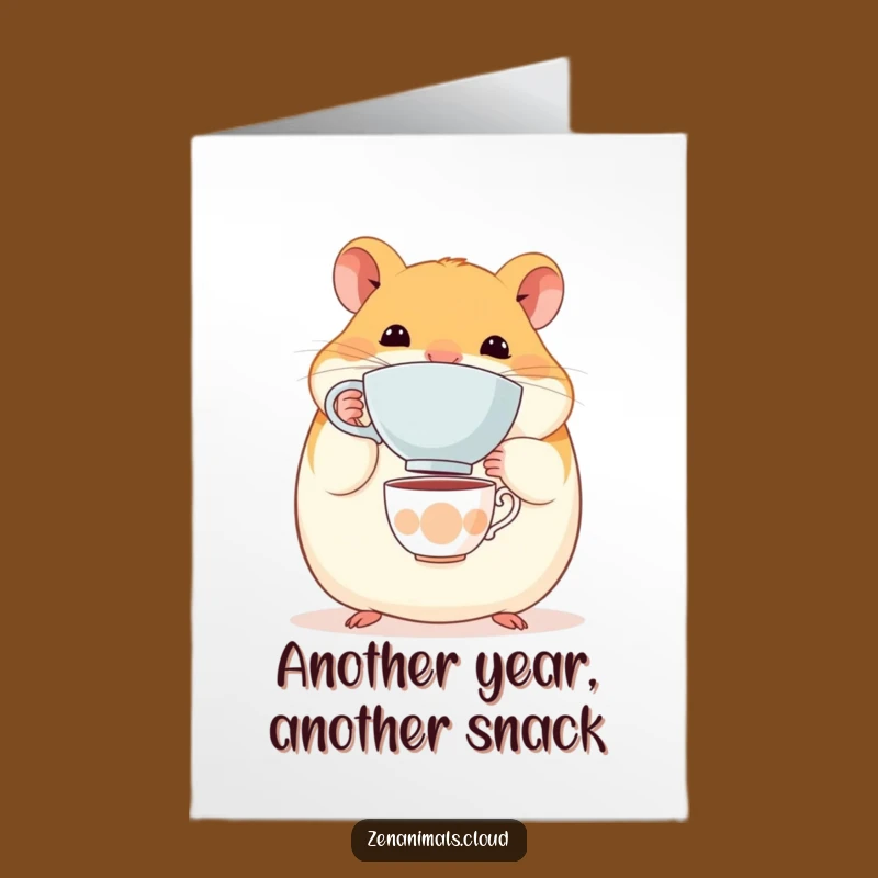 Free Printable Funny Hamster Birthday Card - Adorable Teacup Balancer Downloadable Gift!