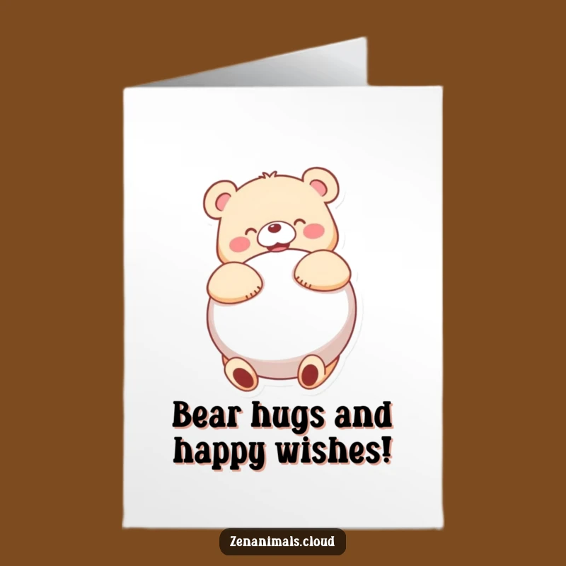 Free Printable Bear Hug Birthday Card: Cozy Cuddles Funny Downloadable Gift!