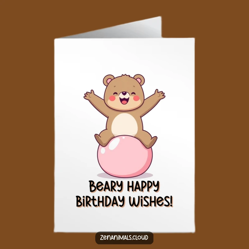 Free Printable Bear Yoga Birthday Card - Funny Balance Act Downloadable Gift