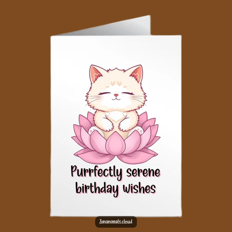 Free Printable Birthday Card: Meditating Cat Zen Birthday Downloadable Gift