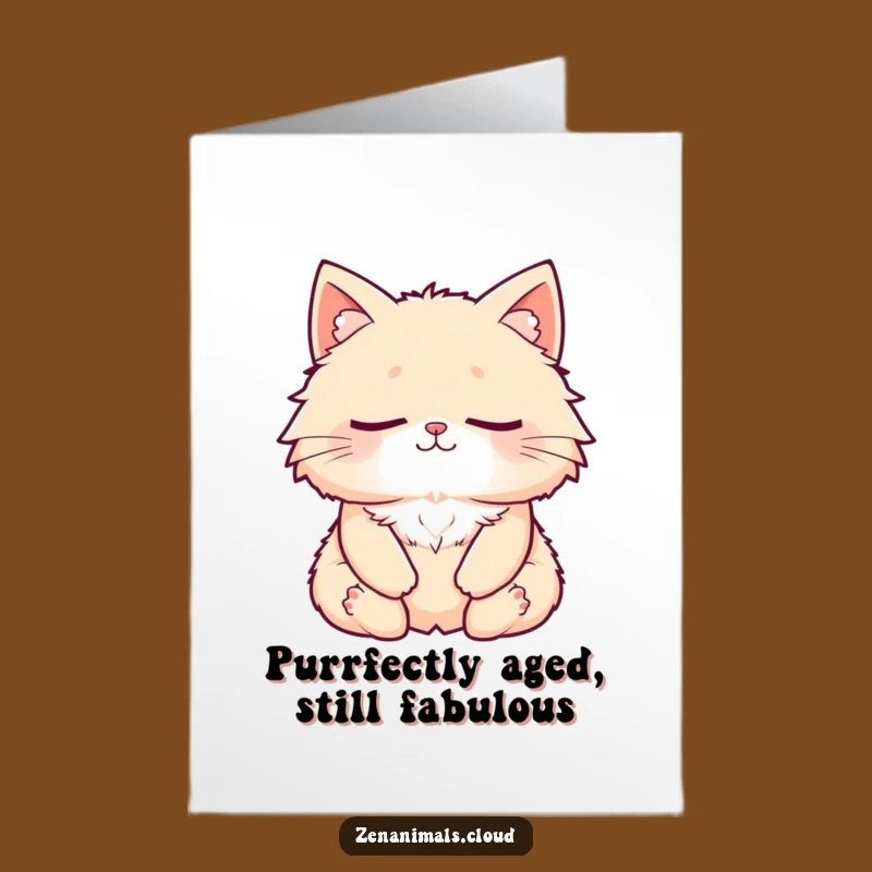 Free Printable Funny Cat Birthday Card for Instant Laughs - Cute Meditating Feline Downloadable Gift