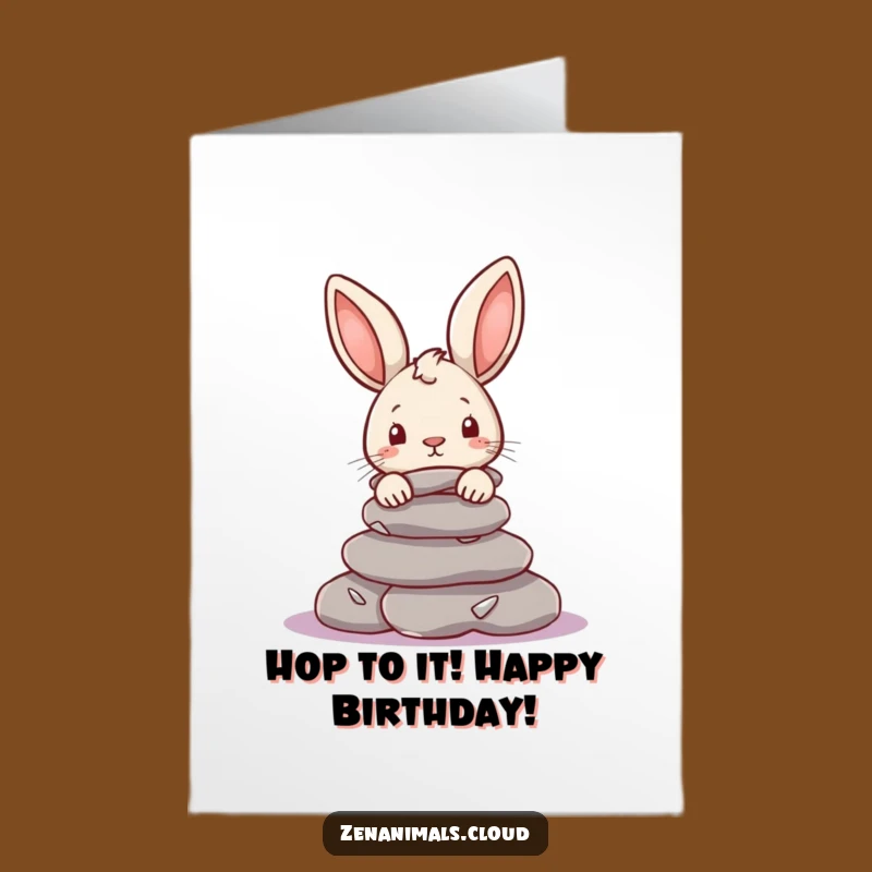 Free Printable Happy Birthday Card Funny Rabbit - Humorous Downloadable Greeting for Him Her