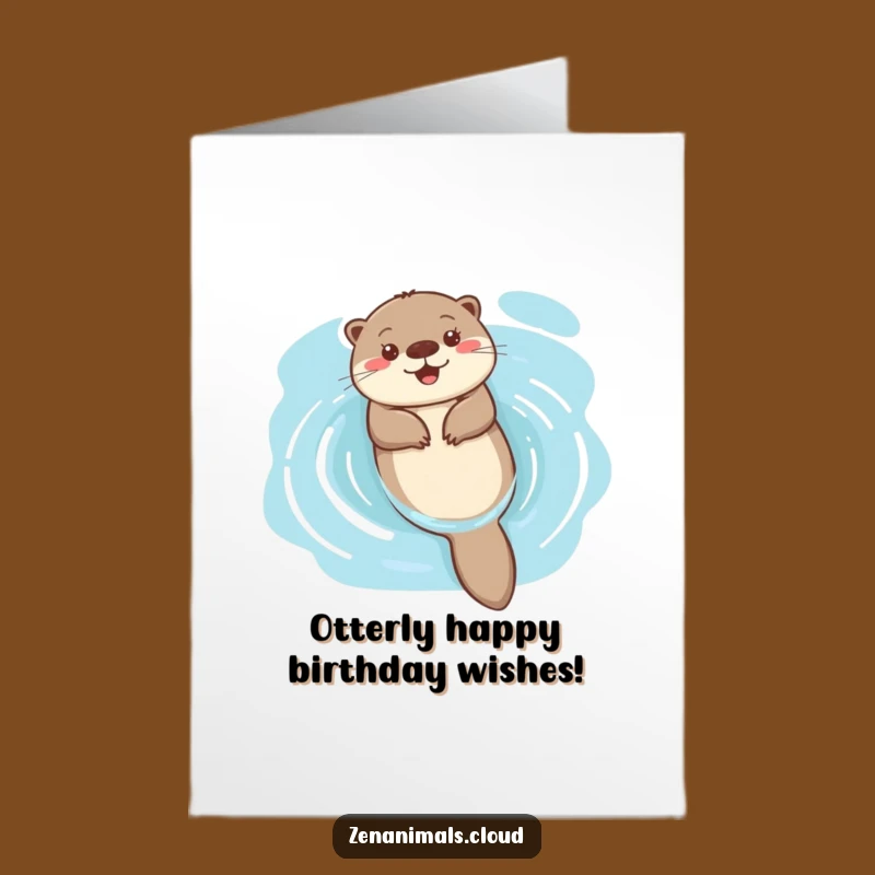 Free Printable Happy Otter Birthday Card - Funny Floaty Fun Downloadable Gift