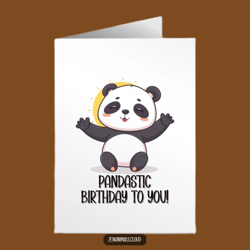 Free Printable Panda Yoga Birthday Card - Funny Sun Salutation Downloadable Gift