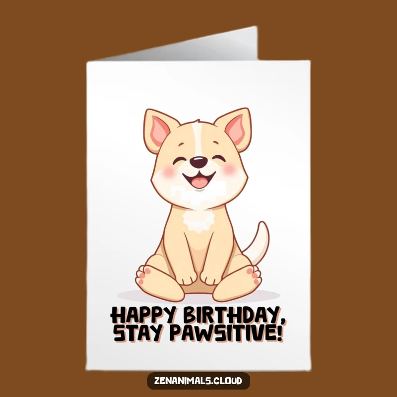 Free Printable Dog Birthday Card: Funny Zen Wagging Downloadable Gift for Him/Her