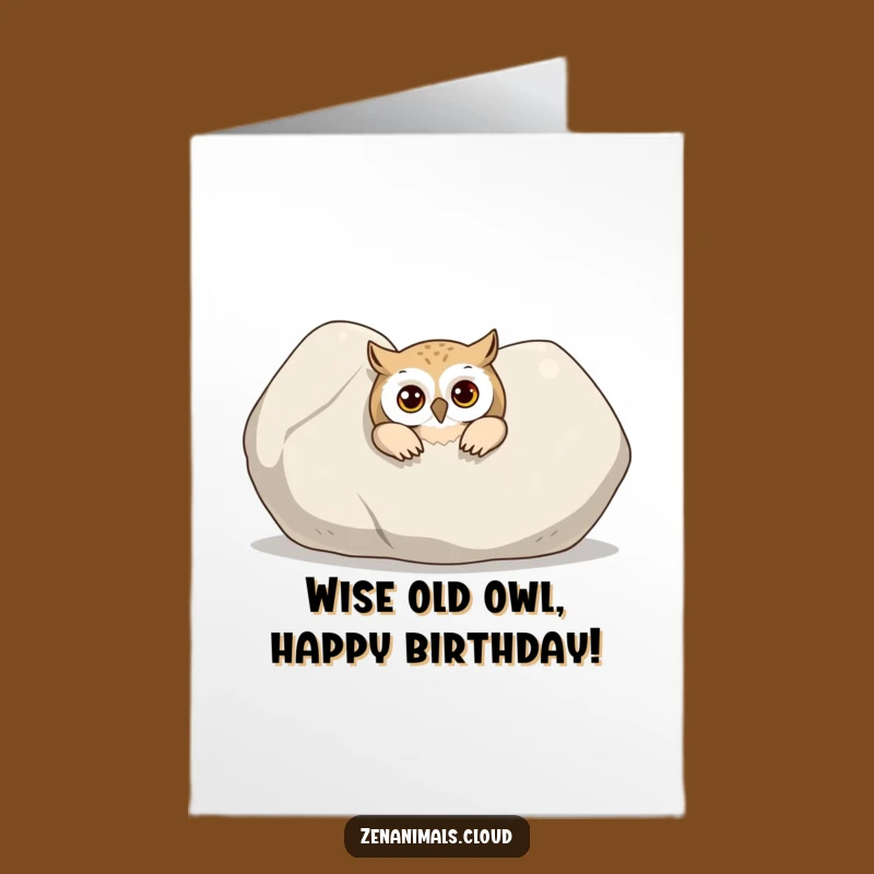 Free Printable Curious Owl Birthday Card - Peeking Surprise Downloadable Fun
