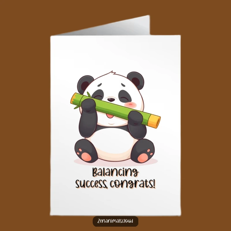 Free Printable Congrats Card: Panda's Bamboo Triumph - Amusing Downloadable
