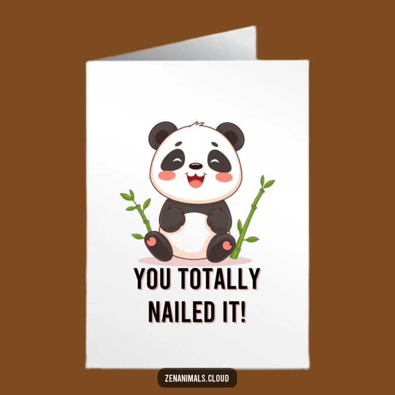 Free Printable Panda Congrats Card: Juggling Bamboo Success Downloadable for Your Celebration!