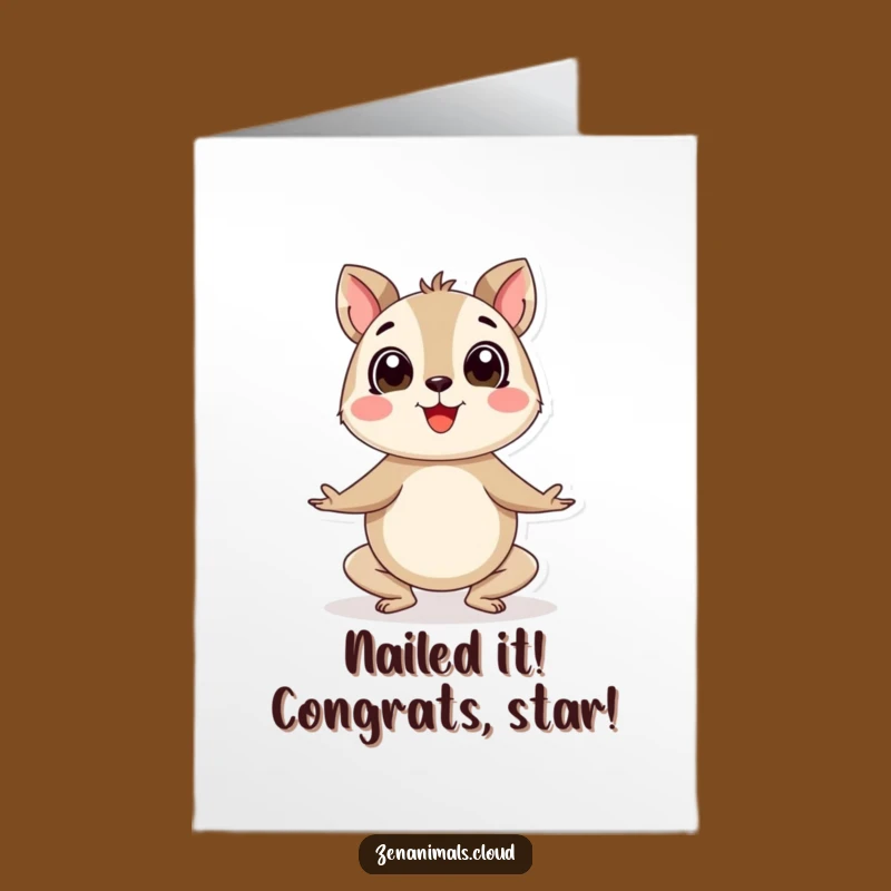 Free Printable Yoga Congrats Card: Round Animal Pose Success Humor