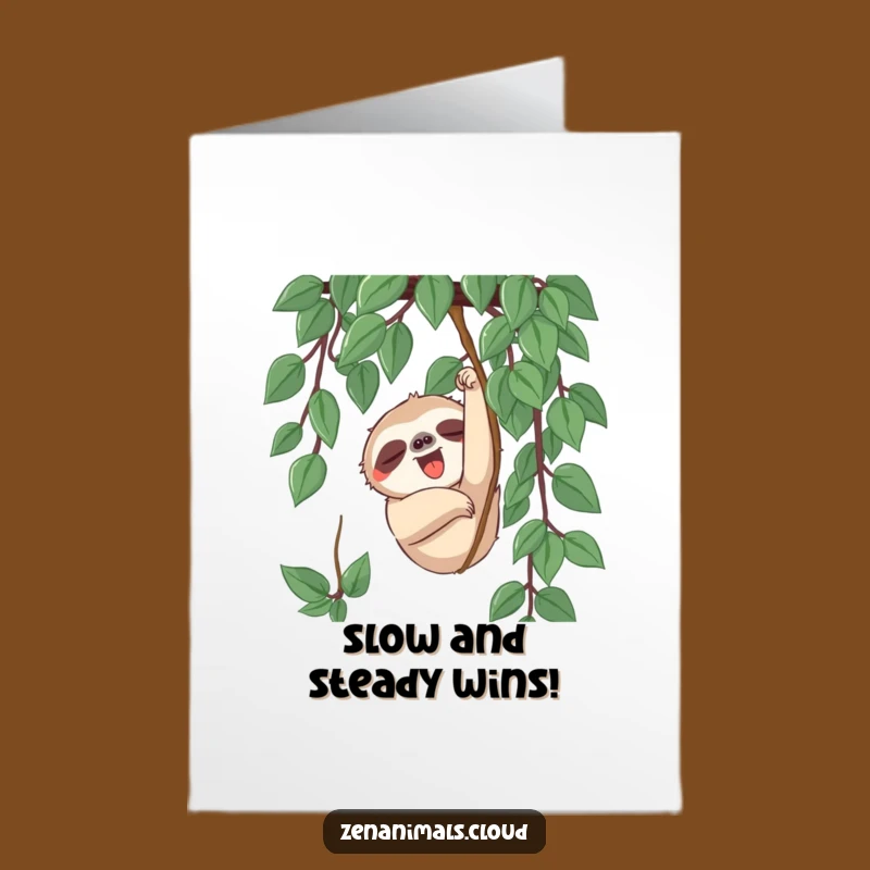 Free Printable Sloth Congrats Card: Slowly Achieving Greatness Funny Downloadable!