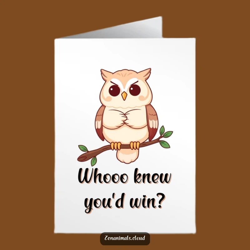 Free Printable Congrats Card: Owl's Wise Approval Congratulations Downloadable Gift